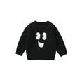 thumbnail image 1 of Toddler Baby Boys Girls Halloween Sweaters Pumpkin Face Long Sleeve Ribbed Knitted Pullover Fall Winter Clothes, 1 of 7