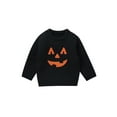 thumbnail image 1 of Toddler Baby Boys Girls Halloween Sweaters Pumpkin Face Long Sleeve Ribbed Knitted Pullover Fall Winter Clothes, 1 of 7
