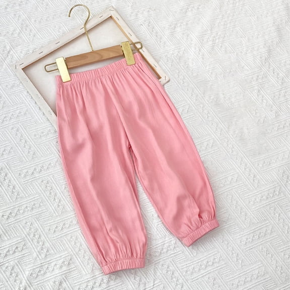 Toddler Baby Boys Girls Harem Pants Cotton Lightweight Solid Color Bloomers Joggers Elastic Waist Summer Fall Casual Cute