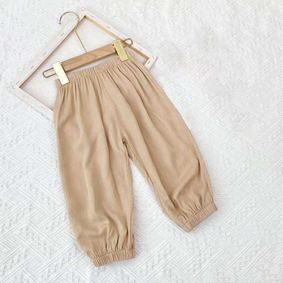 Toddler Baby Boys Girls Harem Pants Cotton Lightweight Solid Color Bloomers Joggers Elastic Waist Summer Fall Casual Cute