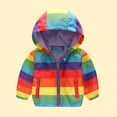 thumbnail image 1 of Toddler Baby Boys Girls Hooded Jacket Windbreaker Lightweight Print Coat Autumn Long Sleeve Windproof Outwear Red 2-3Years, 1 of 4