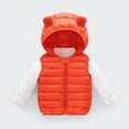 thumbnail image 1 of Toddler Baby Boys Girls Jacket Coats Bear Ears Hooded Solid Color Puffer Warm Down Coat Winter Outerwear Jd-Orange-(6 Months), 1 of 5