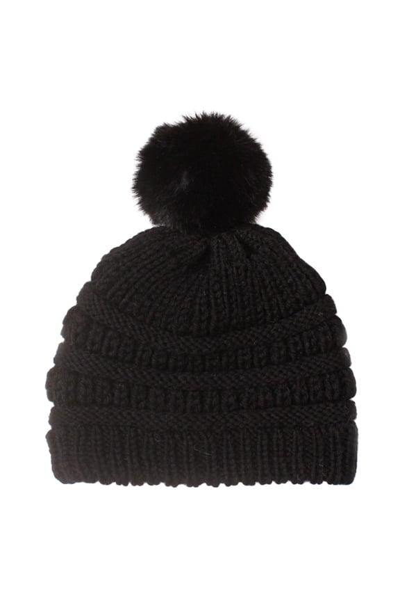 Toddler Baby Boys Girls Knitted Cap Beaniess Pompom Elastics Turban Winter Warm Hat