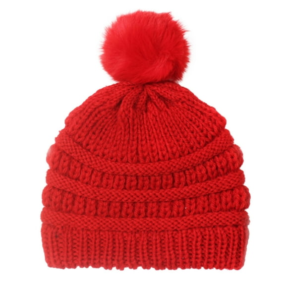 Toddler Baby Boys Girls Knitted Cap Pompom Elastics Turban Winter Warm Hat Baseball Hats for Teen Girls X C Skis