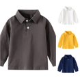 thumbnail image 1 of Toddler Baby Boys Girls Long Sleeve Solid Shirt Tops Fall Winter Kids Casual Pullover Tee Knitwear Kids T-Shirts Summer Clothes, 1 of 3