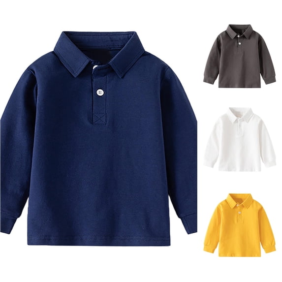 Toddler Baby Boys Girls Long Sleeve Solid Shirt Tops Fall Winter Kids Pullover Tee Casual Everyday Wear Soft Knit Crewneck Layer Piece Classic Fit Tees for Boys