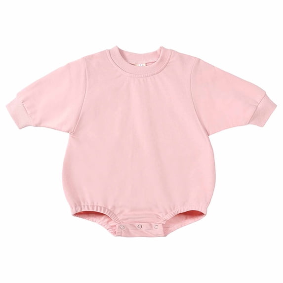 Toddler Baby Boys Girls Organic Cotton Bubble Romper Long Sleeve Crewneck T-Shirt Bodysuit Tops Newborn Infant Jumpsuit