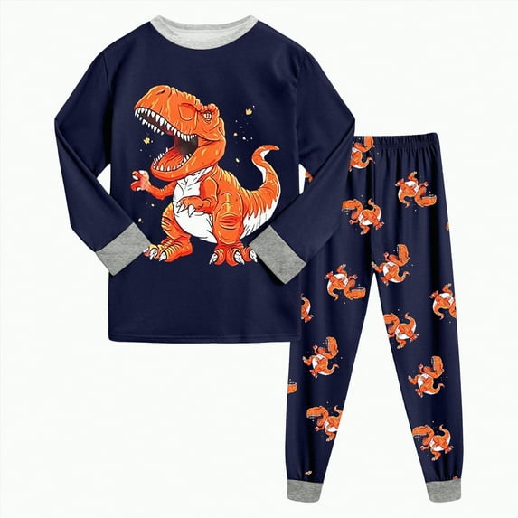 Toddler Baby Boys Girls Outfits Girl Spring Fall Dinosaur Print Long Sleeve Elastic Waist 1T 2T 3T 4T 5T 6T Everyday Outfit Set 2 Piece