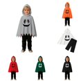 thumbnail image 1 of Toddler Baby Boys Girls Outfits Unisex Funny Vampire Face Hooded Cape with Joggers Halloween Party Dress Up Clothes Set 12-18 Months, 1 of 9