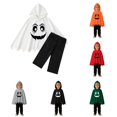 thumbnail image 1 of Toddler Baby Boys Girls Outfits Unisex Funny Vampire Face Hooded Cape with Joggers Halloween Party Dress Up Clothes Set 9-12 Months, 1 of 9