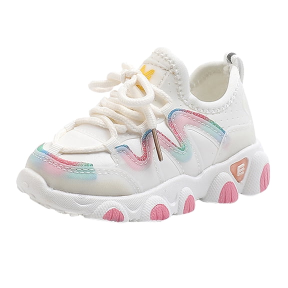 Toddler Baby Boys Girls Shoes Kids Winter Warm Leather Lace Up Soft Sneakers Shoes for Boys Girls Size 4-4.5T