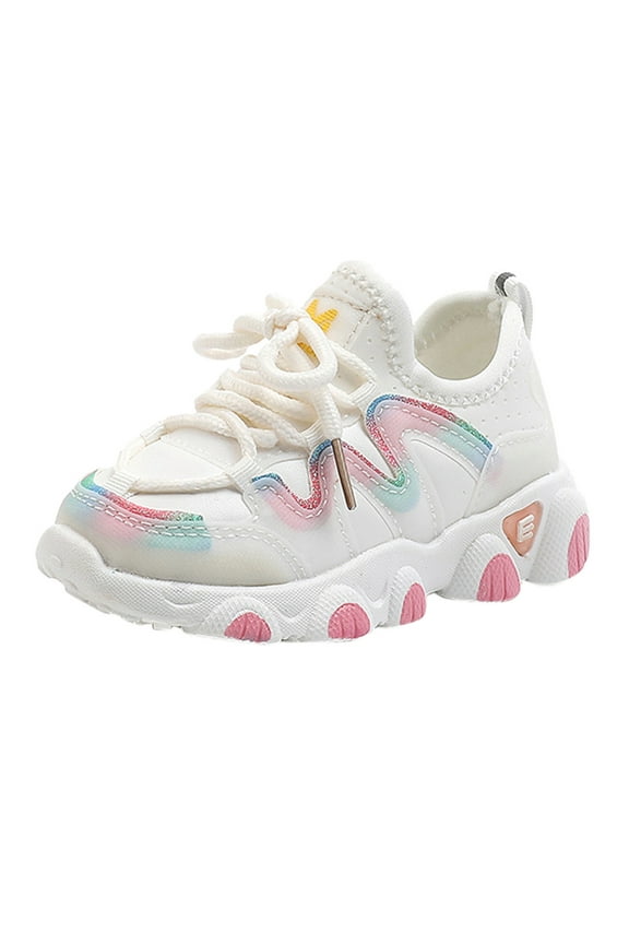 Toddler Baby Boys Girls Shoes Kids Winter Warm Leather Lace Up Soft Sneakers Shoes for Boys Girls Size 4-4.5T