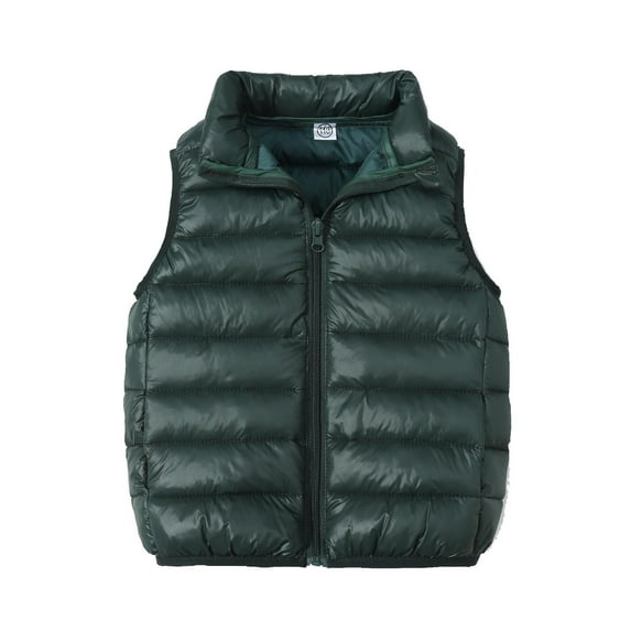 Toddler Baby Boys Girls Sleeveless Jacket Kids Winter Warm Vest Coat Sleeveless Padded Jackets Zipper Outerwear Vests