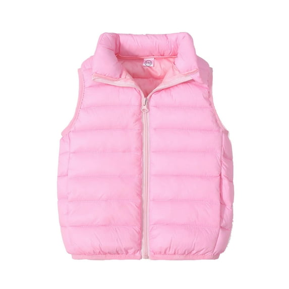 Toddler Baby Boys Girls Sleeveless Jacket Kids Winter Warm Vest Coat Sleeveless Padded Jackets Zipper Outerwear Vests