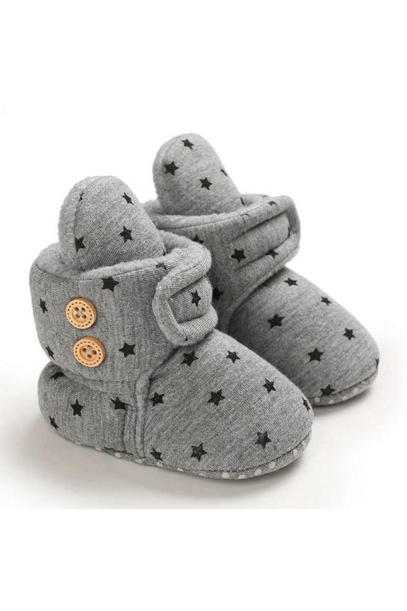 Toddler Baby Boys Girls Soft Cotton Slippers Newborn Kids Warm Boots Winter Socks Anti-Slip Shoes 0-18 Months