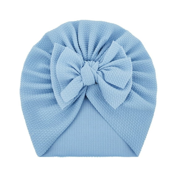 Toddler Baby Boys Girls Solid Knitted Cap Beanie Bowknot Elastics Turban Hat
