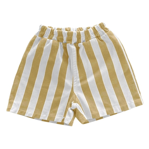 Toddler Baby Boys Girls Striped Shorts Elastic High Waist Casual Shorts Beach Vacation Short Pants with Pocket Plus Size