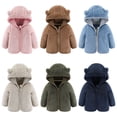 thumbnail image 1 of Toddler Baby Boys Girls Teddy Sherpa Jacket Bear Ear Hooded Zip Up Long Sleeve Warm Outerwear 12-18 Months Spring Fall Winter Jackets, 1 of 4