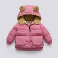 thumbnail image 1 of Toddler Baby Boys Girls Winter Coat Bear Ear Hooded Jackets Lining Warm Outwear Down Puffer with Pockets Winter Coat Outfits 5-6 Years, 1 of 4