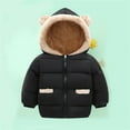 thumbnail image 1 of Toddler Baby Boys Girls Winter Coat Cute Bear Ear Hooded Jacket Thick Warm Outwear Puffer Down with Pockets Winter Clothes 5-6 Years, 1 of 6