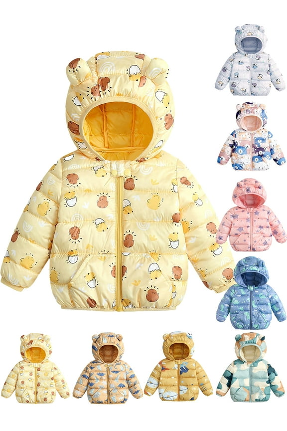 Toddler Baby Boys Girls Winter Coat Kids Hooded Light Puffer Padded Jacket Outwear Snowsuit