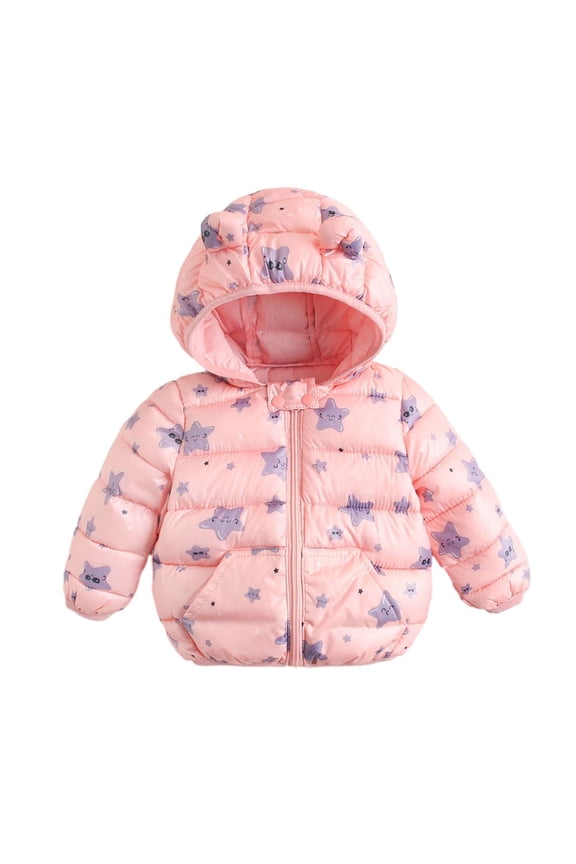 Toddler Baby Boys Girls Winter Coat Kids Hooded Light Puffer Padded Jacket Outwear Snowsuit
