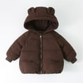 thumbnail image 1 of Toddler Baby Boys Girls Winter Down Coat Cute Bear Ear Hooded Jacket Warm Outwear Light Weight Windproof Puffer Padded Winter Clothes Size 1-2, 1 of 8