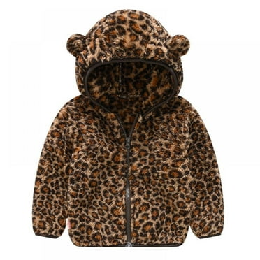 Toddler Baby Boys Girls Winter Fleece Jacket Infant Warm Hooded Tops Outwear Overcoat Warm Fall Winte