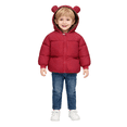 thumbnail image 1 of Toddler Baby Boys Girls Winter Fleece Jacket Unisex Little Kids Warm Hooded Outwear Coat 1-6T, 1 of 6