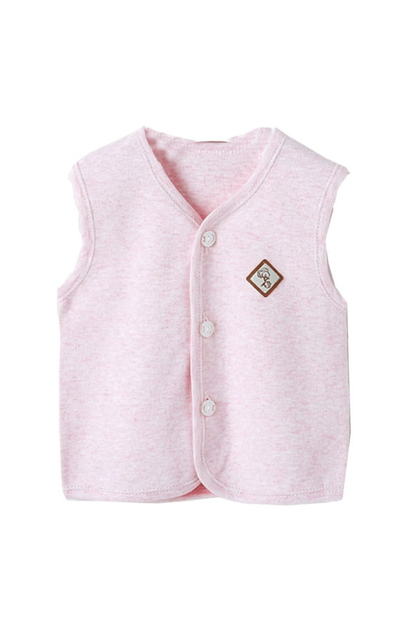 Toddler Baby Boys Girls Winter Sleeveless Solid Coat Outwear Warm Coat Vest Jacket Rose Streetwear Coats For 18-24 Months