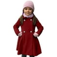 thumbnail image 1 of Toddler Baby Boys Girls Wool Winter Coat Button Jacket Long Sleeve Jacket Coat Peacoat Outwear Clothes Fall Winter Outfit Outwear for Little Boys Girls 5-6 Years, 1 of 8