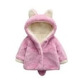thumbnail image 1 of Toddler Baby Boys Girls 𝐅aux Fu𝐫 Jacket Coat Kids Cat Ears Hoodie with Tail Toddler 𝐅𝐥eece Zipper Up Outwear Plush Tops, 1 of 7