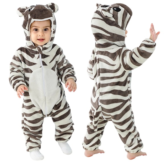 Toddler Baby Boys Hooded Jumpsuit Unisex Toddler Animal Outfit Long Sleeve Romper Baby Fall Outfit Toddler Clothes 1-2 Years
