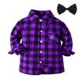 thumbnail image 1 of Toddler Baby Boys Long Sleeve Plaid Shirts Lapel Neck Printed Pullover Tops Lightweight Comfortable & Soft Tops Holiday Shirts T Shirt,,5-6 Years, 1 of 4