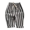 thumbnail image 1 of Toddler Baby Boys Minimalist Striped Pants Daily Elastic Waist Pants for Kids Size 3-4T, 1 of 2