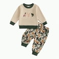 thumbnail image 1 of Toddler Baby Boys Outfits Boy Spring Fall Cute Long Sleeve Stretch Waistband 6 9 12 18 24 Months Sweatshirt Tops and Jogger Pants 2Pcs Set, 1 of 8