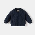 thumbnail image 1 of Toddler Baby Boys Quilted Bomber Jacket Long Sleeve Zip Up Warm Cozy Windproof Lightweight Outerwear Fall Clothes 12-18M, 1 of 4