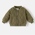 thumbnail image 1 of Toddler Baby Boys Quilted Bomber Jacket Long Sleeve Zip Up Warm Cozy Windproof Lightweight Outerwear Fall Clothes 5-6T, 1 of 9