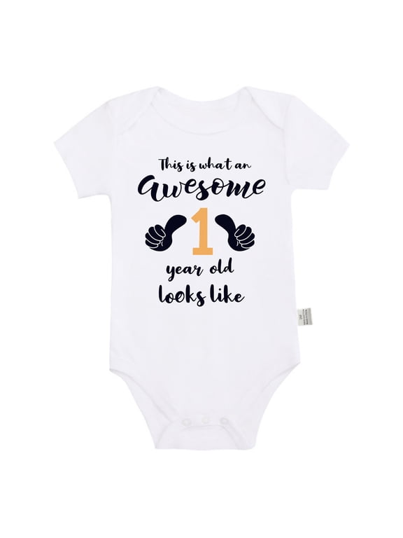 Toddler Baby Boys Romper Set Soft Bodysuit For First Birthday Outfit Everyday Wear Cute Bodysuit Gift Size 18-24 Months