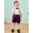 thumbnail image 1 of Toddler Baby Boys Suit Toddler Dress Clothes Short Top Bowtie Shorts 12 Months-5T Summer Outfits, 1 of 9