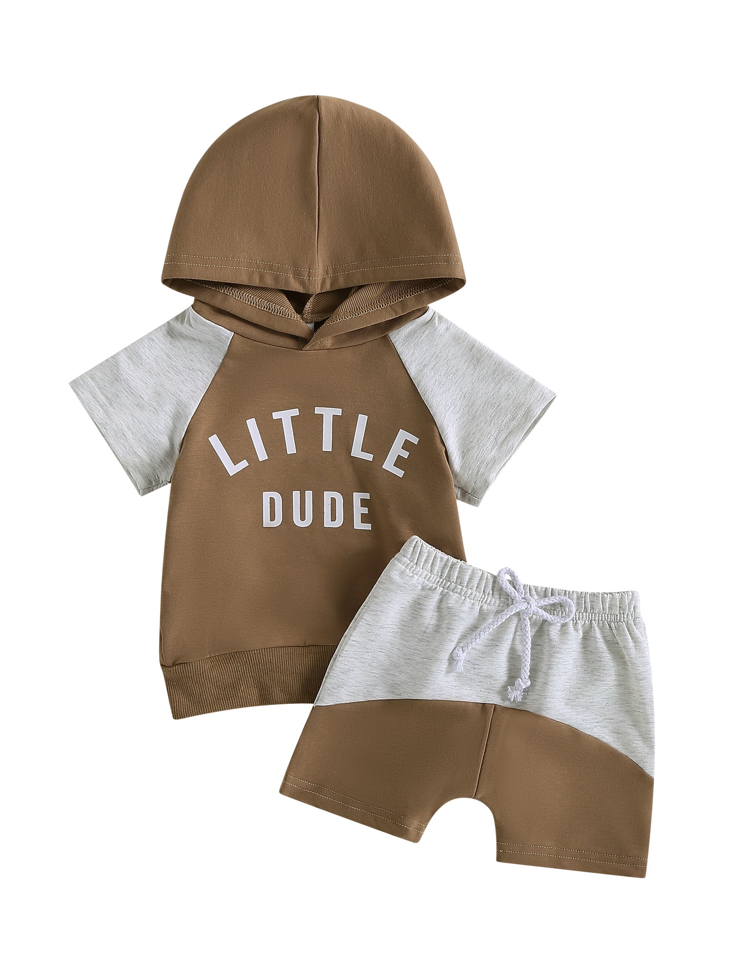 Toddler Baby Boys Summer Clothes Sets Letter Print Color Patchwork