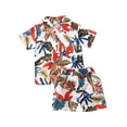 thumbnail image 1 of Toddler Baby Boys Summer Hawaiian Clothes Short Sleeve T Shirts Elastic Shorts Gentleman Holiday Outfit, 1 of 6