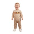 thumbnail image 1 of Toddler Baby Boys Thanksgiving Outfits Adorable Pumpkin Pie Embroidery Long Sleeve Round Neck Sweatshirt and Plaid Pants Set, 1 of 10