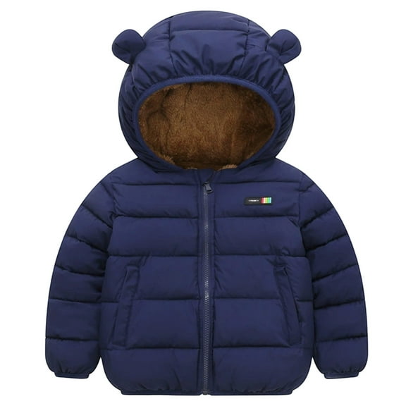 Toddler Baby Boys Winter Coat,Baby Girls Puffer Coat Cute Bear Ear Hooded Jackets With Pockets Windproof Down Jacket For Baby Boys Winter Jacket Baby Boy Clothes 1-2 Years
