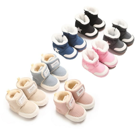 Toddler Baby Boys Winter Warm Snow Boots Kids Newborn Soft Sole Crib Shoes Booties 0-18M