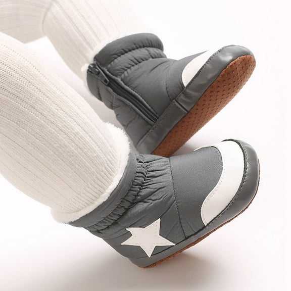 Toddler Baby Boys Winter Warm Snow Boots Kids Newborn Soft Sole Crib Shoes Booties 0-18M