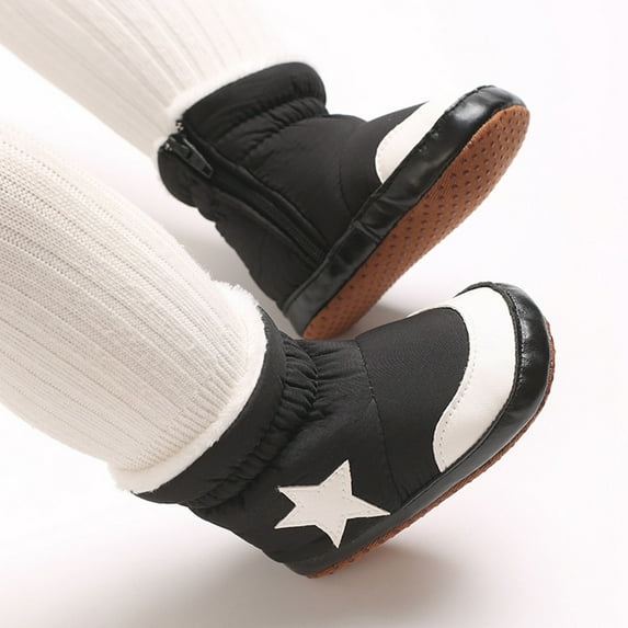 Toddler Baby Boys Winter Warm Snow Boots Kids Newborn Soft Sole Crib Shoes Booties 0-18M