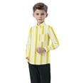 thumbnail image 1 of Toddler Baby Button Up Shirt for Boys Back to School Uniform Long Sleeve Strip Shirts Dressy Casual Spring Girls Tops, Yellow, 4 Years, 1 of 7