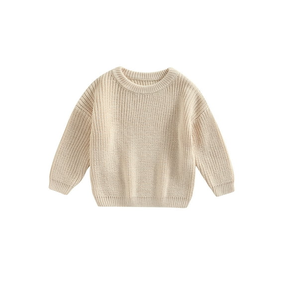 Toddler Baby Candy Color Sweaters Round Neck Long Sleeve Solid Color Loose Knitted Pullovers Kids Clothes