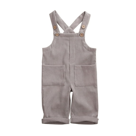 Toddler Baby Corduroy Suspender Rompers Solid Color Adjustable Strap Pockets Overalls 1 2 3 4 5T Kids Long Pants